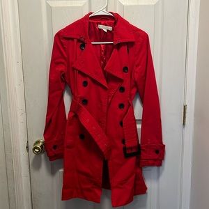 New York and Company red trench xs
